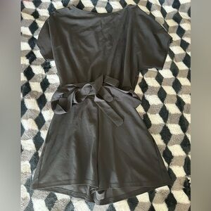 Women's Chic Black Romper with Tie Waist Bundel (2 Rompers)